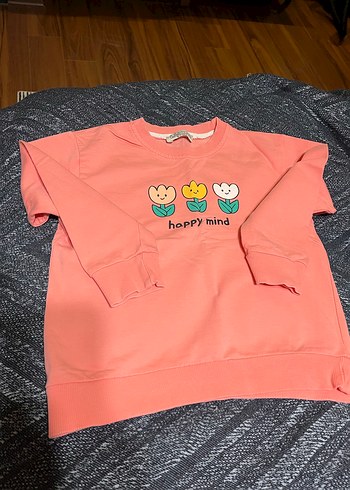 Rahat Kesim Pembe Baskılı Kız Sweatshirt - Görsel 4