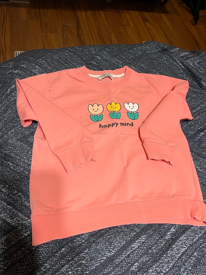 Rahat Kesim Pembe Baskılı Kız Sweatshirt - Görsel 4