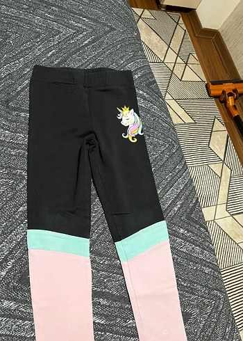 Kız Çocuk Unicorn Baskılı Renkli Tayt - Görsel 2