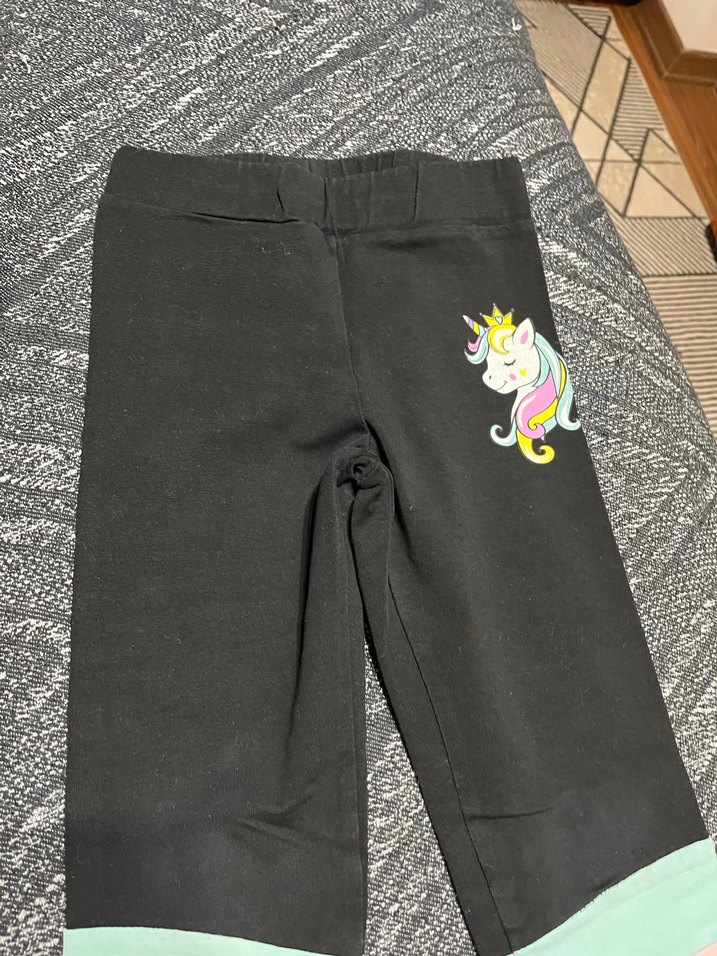 Kız Çocuk Unicorn Baskılı Renkli Tayt - Görsel 4