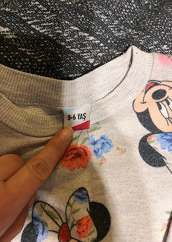 Kız Çocuk Gri Uzun Kollu Baskılı Sweatshirt - Görsel 4