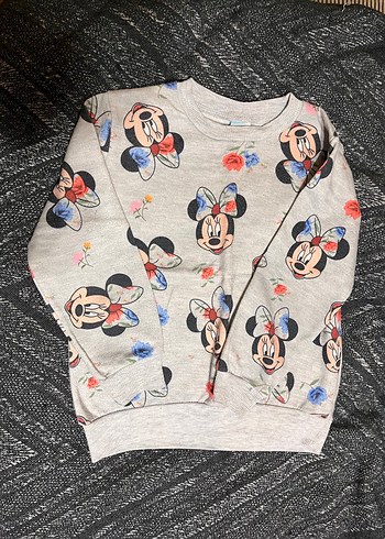 Kız Çocuk Gri Uzun Kollu Baskılı Sweatshirt - Görsel 3