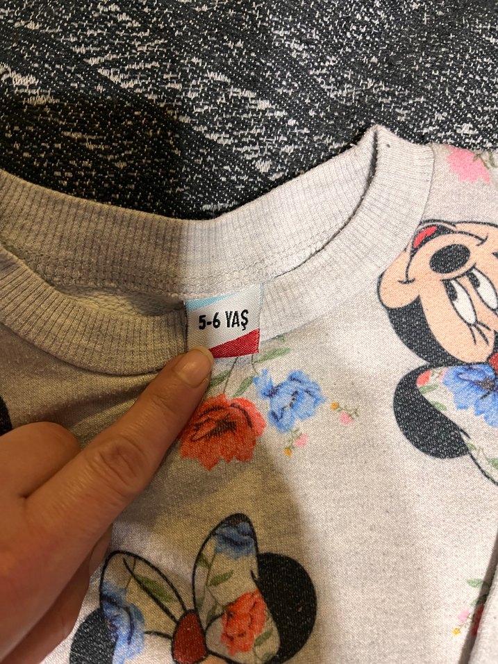 Kız Çocuk Gri Uzun Kollu Baskılı Sweatshirt - Görsel 4