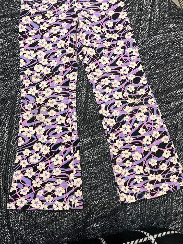 Mor Bağlama Desenli Dantel Detaylı İspanyol Paça Kız çocuk - Görsel 3