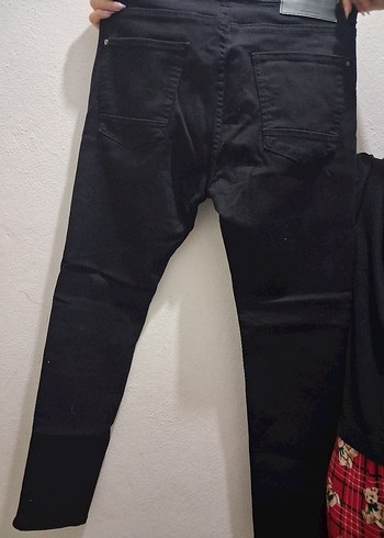 Zara Siyah Regular Fit Midi Kot Pantolon