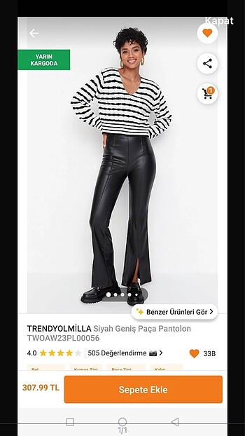 Trendyol deri pantalon