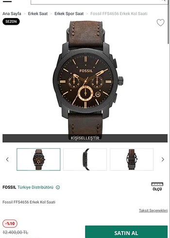 Fossil FFS4656 Erkek Spor Saati Kahverengi