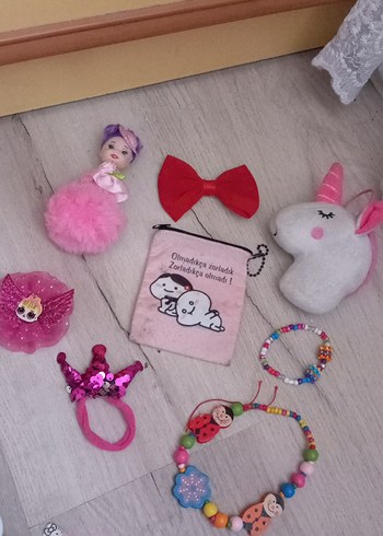 Nakışlı Pembe Elastik Çocuk eşyaları set