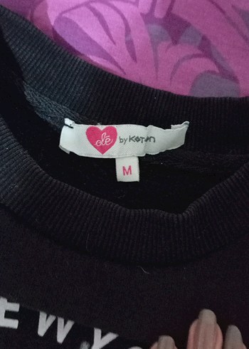 Siyah, Uzun Kollu, Baskılı Kadın Sweatshirt - Görsel 3