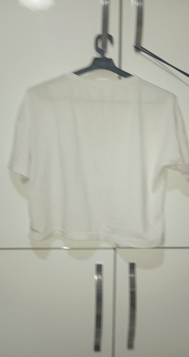 Kızlar için beyaz baskılı kısa kollu tişört - Görsel 2