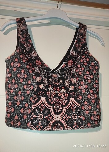 Topshop desenli crop 