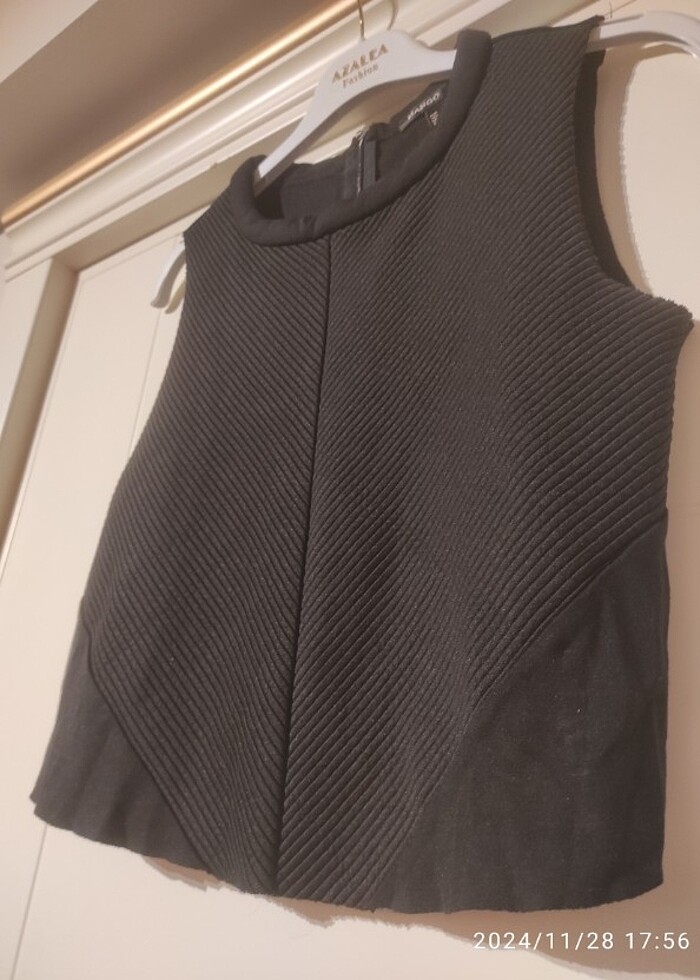 Siyah mango crop mini üst  - Görsel 2