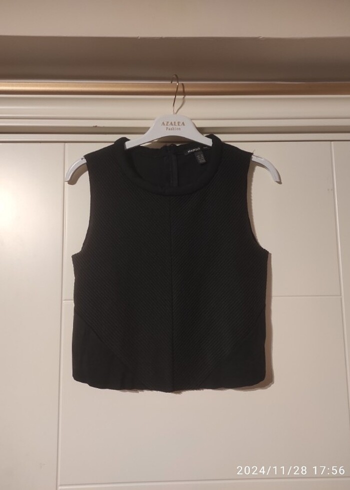 Siyah mango crop mini üst  - Görsel 3