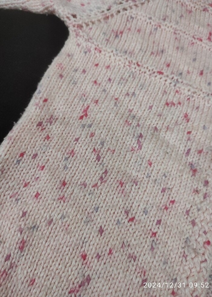 Pembe örgü hırka  - Görsel 3