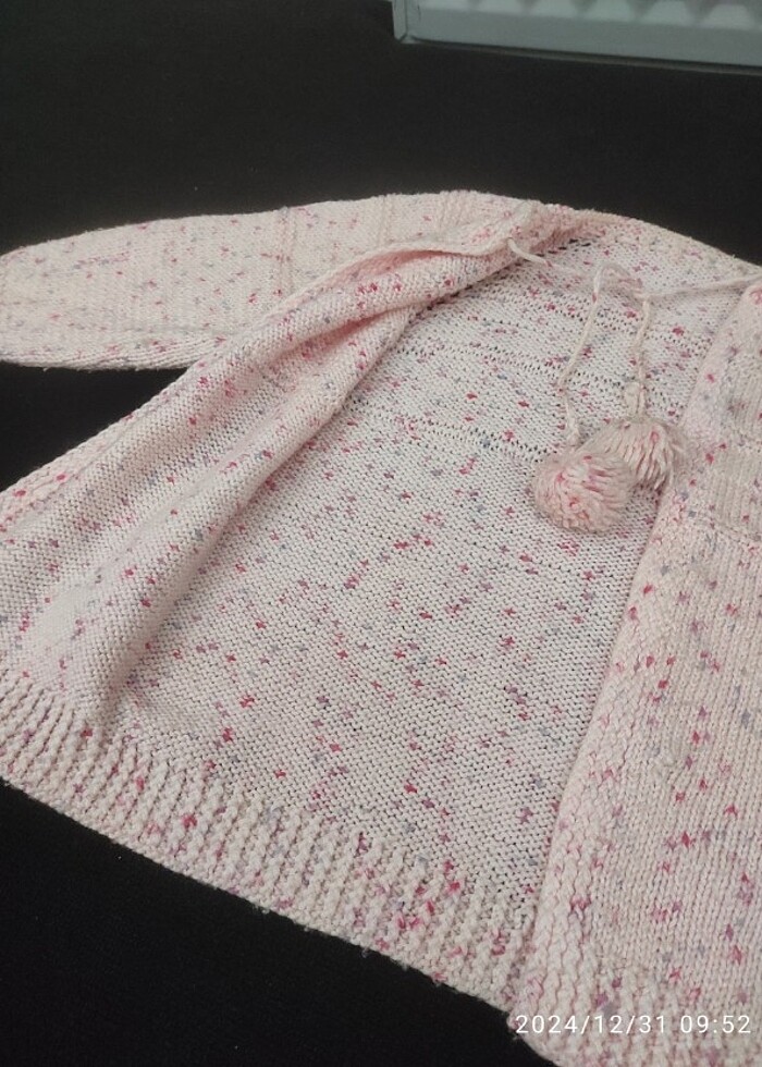 Pembe örgü hırka  - Görsel 4