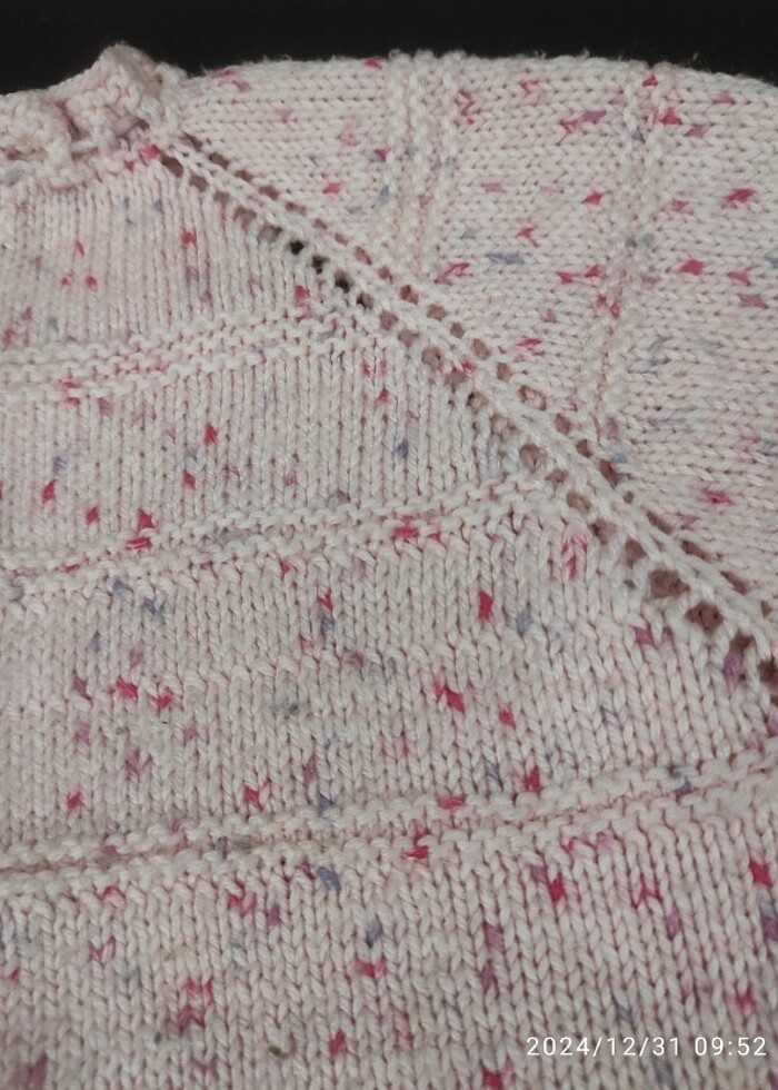 Pembe örgü hırka  - Görsel 5