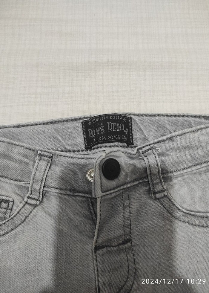 Açık gri erkek bebek pantolon  - Görsel 4