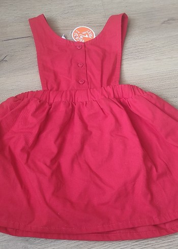 Nakışlı Kırmızı Kız Çocuk Elbisesi - Görsel 10