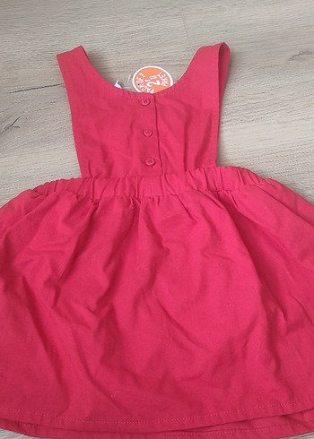 Nakışlı Kırmızı Kız Çocuk Elbisesi - Görsel 11