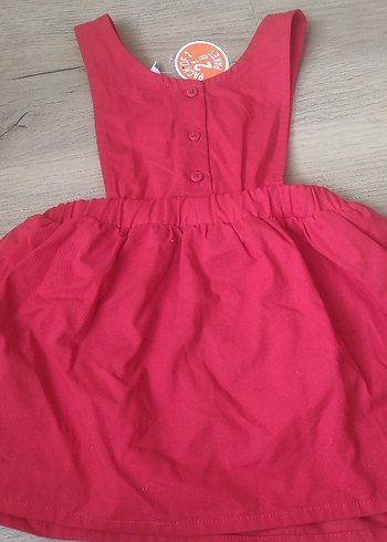 Nakışlı Kırmızı Kız Çocuk Elbisesi - Görsel 9