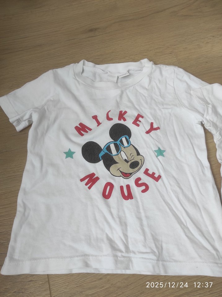 Disney Beyaz Mickey Mouse Baskılı Kız Tişörtü - Görsel 2