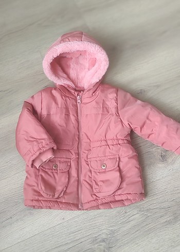 LCW Baby Kapüşonlu Pembe Kız Bebek Mont - Görsel 2
