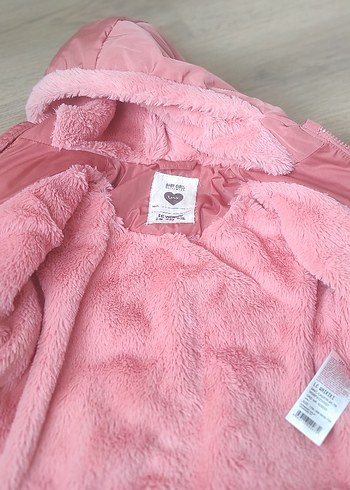 LCW Baby Kapüşonlu Pembe Kız Bebek Mont - Görsel 9