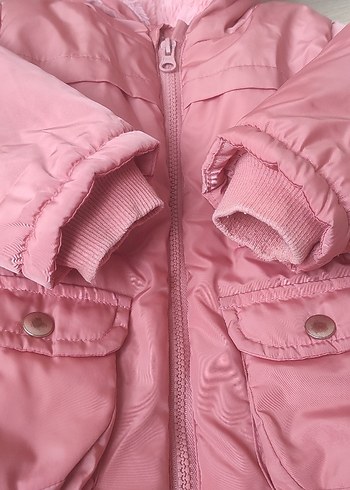 LCW Baby Kapüşonlu Pembe Kız Bebek Mont - Görsel 11