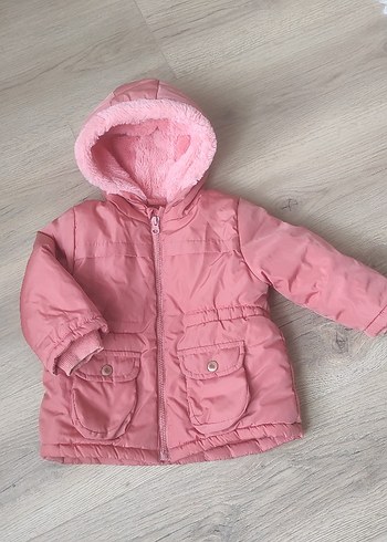 LCW Baby Kapüşonlu Pembe Kız Bebek Mont - Görsel 4