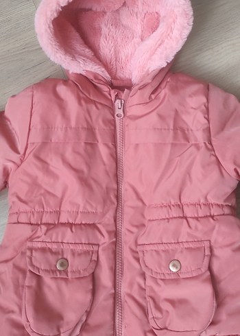 LCW Baby Kapüşonlu Pembe Kız Bebek Mont - Görsel 6