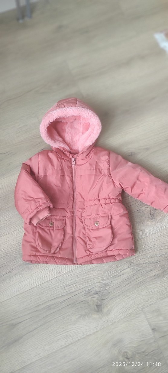 LCW Baby Kapüşonlu Pembe Kız Bebek Mont - Görsel 2