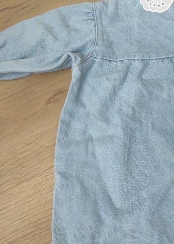 zara Düğmeli Kot Kumaşlı Kız Elbise - Görsel 6