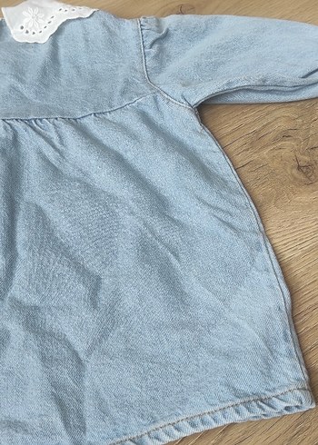 zara Düğmeli Kot Kumaşlı Kız Elbise - Görsel 10