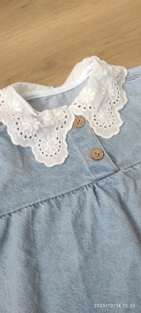 zara Düğmeli Kot Kumaşlı Kız Elbise - Görsel 5