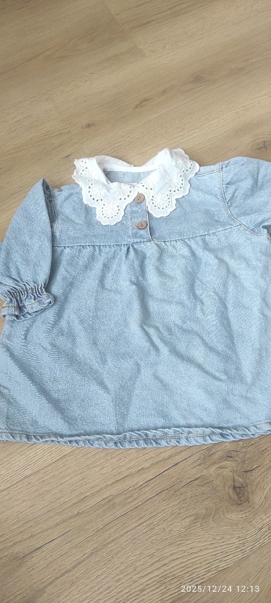 zara Düğmeli Kot Kumaşlı Kız Elbise - Görsel 2