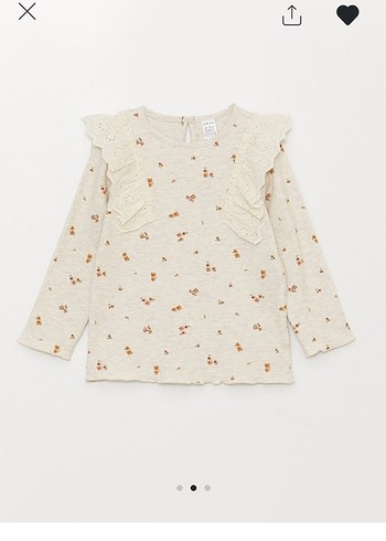 Krem kahve çiçek Desenli Dantelli Bebek Takımı - Görsel 2