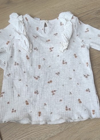 Krem kahve çiçek Desenli Dantelli Bebek Takımı - Görsel 12