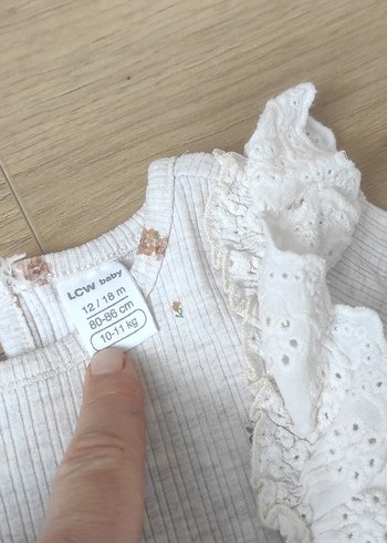 Krem kahve çiçek Desenli Dantelli Bebek Takımı - Görsel 6