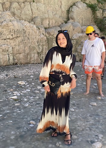 Zara batik desenli şifon elbise