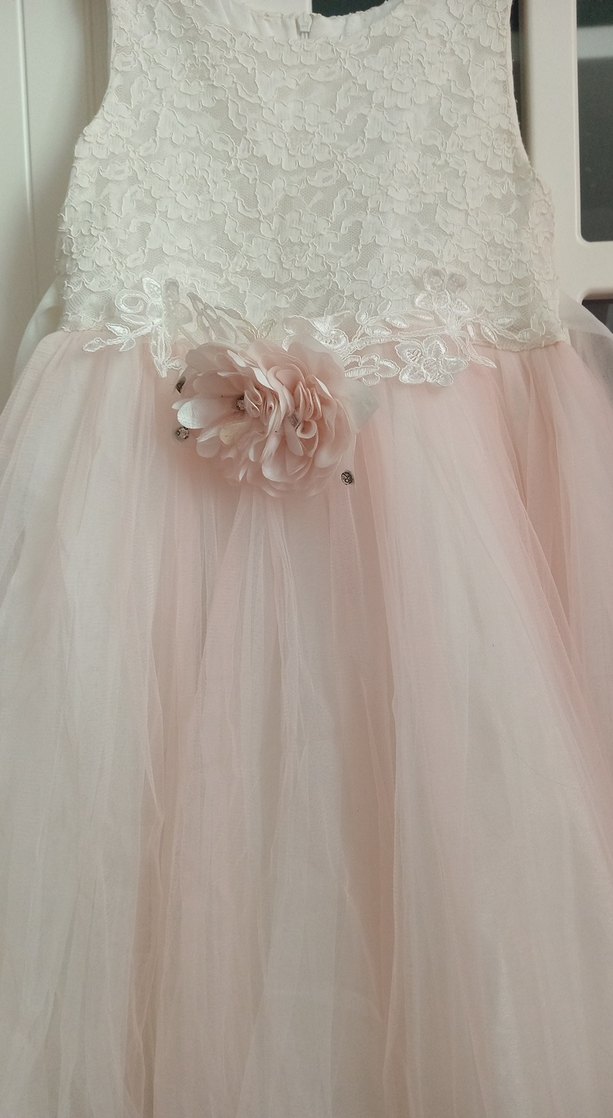 Dantel Detaylı Pembe Kız Çocuk Elbise - Görsel 2