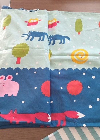 Çocuklar için Baskılı Mavi Uyku Seti - Görsel 5