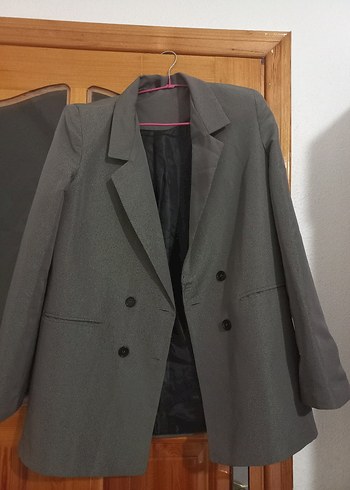 Trendyol & Milla Gri Düğmeli Kadın Blazer Ceket