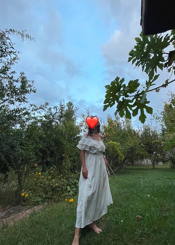 Accessorize Beyaz Uzun Volanlı Elbise