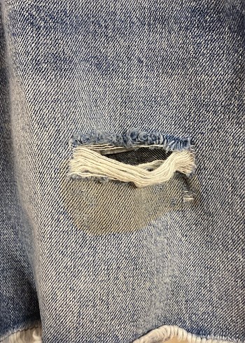 m Beden Kadın Koyu Mavi Denim Mini Şort