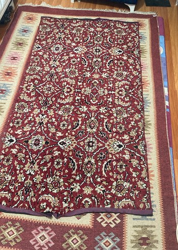 Pamuk taban ısparta makine yün / akrilik iplikli vintage - Görsel 3