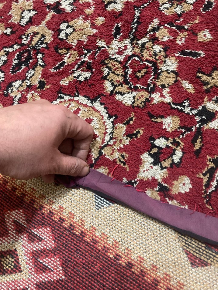 Pamuk taban ısparta makine yün / akrilik iplikli vintage - Görsel 4