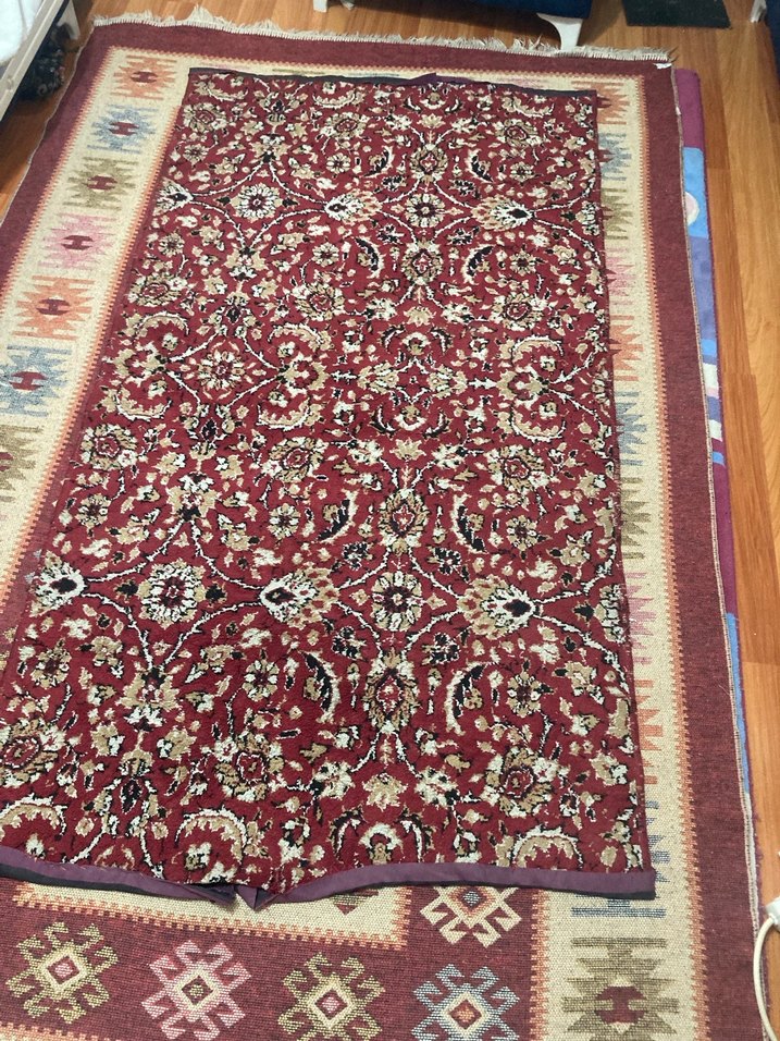 Pamuk taban ısparta makine yün / akrilik iplikli vintage - Görsel 3