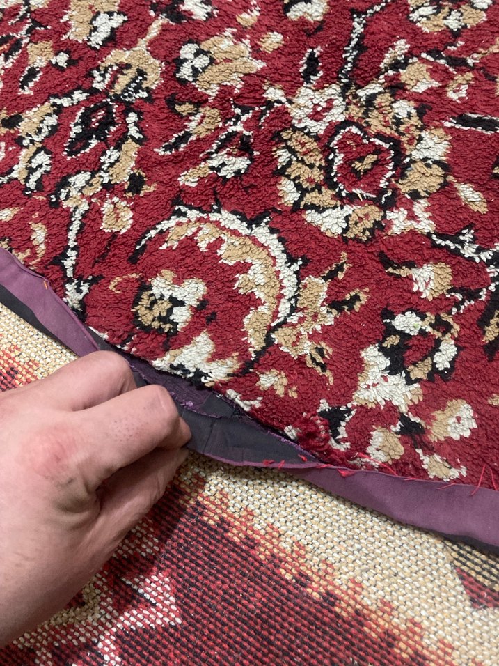 Pamuk taban ısparta makine yün / akrilik iplikli vintage - Görsel 5