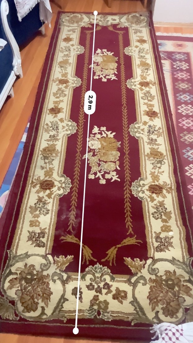 El dokuma Isparta halısı (klasik floral / bordürlü desen - Görsel 3