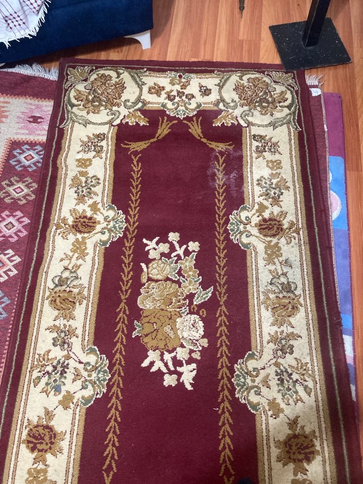 El dokuma Isparta halısı (klasik floral / bordürlü desen - Görsel 4